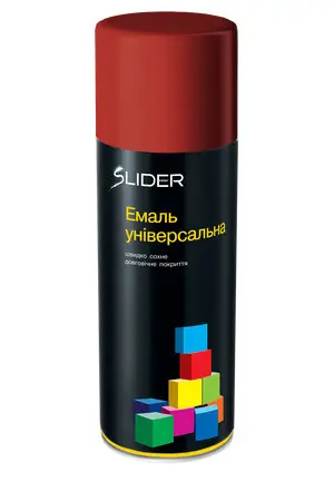 Емаль SLIDER color універсальна 3002 темно-червона, аер. упаковці 400 мл